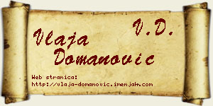 Vlaja Domanović vizit kartica
